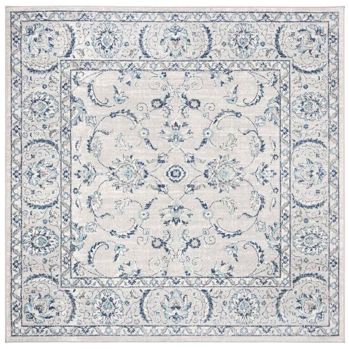 Llana Power Loom Performance Light Grey/Blue Rug, Square 11'