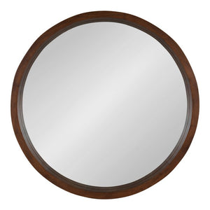 30" x 30" Walnut Brown Loftis Modern & Contemporary Accent Mirror