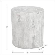 Load image into Gallery viewer, Weathered Gray Log Arbor 17&#39;&#39; Tall Tree Stump End Table
