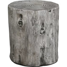 Load image into Gallery viewer, Weathered Gray Log Arbor 17&#39;&#39; Tall Tree Stump End Table
