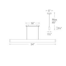 Load image into Gallery viewer, 44&quot; Black Logemann 1-Light Kitchen Island Linear LED Pendant

