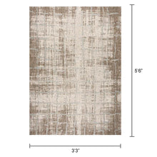 Load image into Gallery viewer, Lolley Abstract Indoor / Outdoor Area Rug in Light Brown/Ivory 3&#39;3&quot; x 5&#39;6&quot;
