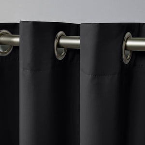 Loraine Solid Blackout Thermal Grommet Curtain Panels (Set of 2), EC1180