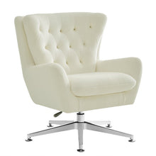 Load image into Gallery viewer, Lorerei Upholstered Swivel Wingback Chair, Upholstered Color: Lily White, #6198
