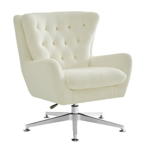 Lorerei Upholstered Swivel Wingback Chair, Upholstered Color: Lily White, #6198