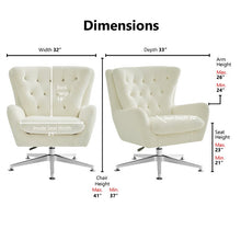 Load image into Gallery viewer, Lorerei Upholstered Swivel Wingback Chair, Upholstered Color: Lily White, #6198

