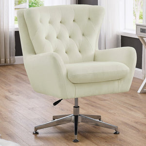 Lorerei Upholstered Swivel Wingback Chair, Upholstered Color: Lily White, #6198