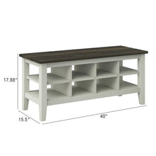 Load image into Gallery viewer, Lorraine Cubby Storage Bench Old Wood White 3386RR
