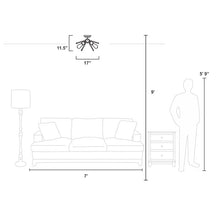Load image into Gallery viewer, Louella 3 - Light 17&#39;&#39; Sputnik Sphere Semi Flush Mount 2647AH
