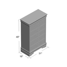 Load image into Gallery viewer, Louis Phillipe 5 Drawer 31&#39;&#39; W Chest 6402RR-OB
