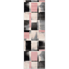 Load image into Gallery viewer, Louisa Geometric Area Rug in Pink/Gray/Black, Runner 2&#39;7&quot; x 9&#39;10&quot;
