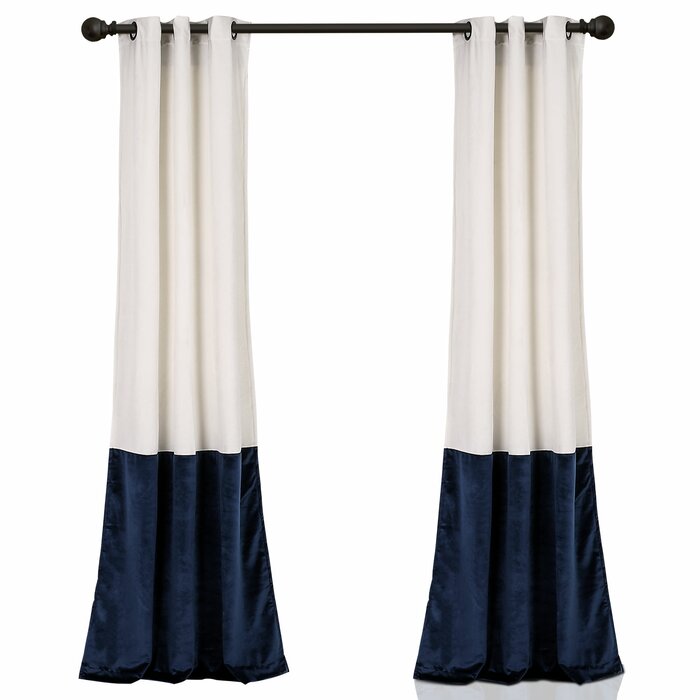 Lucille Polyester Room Darkening Curtain Pair (Set of 2)