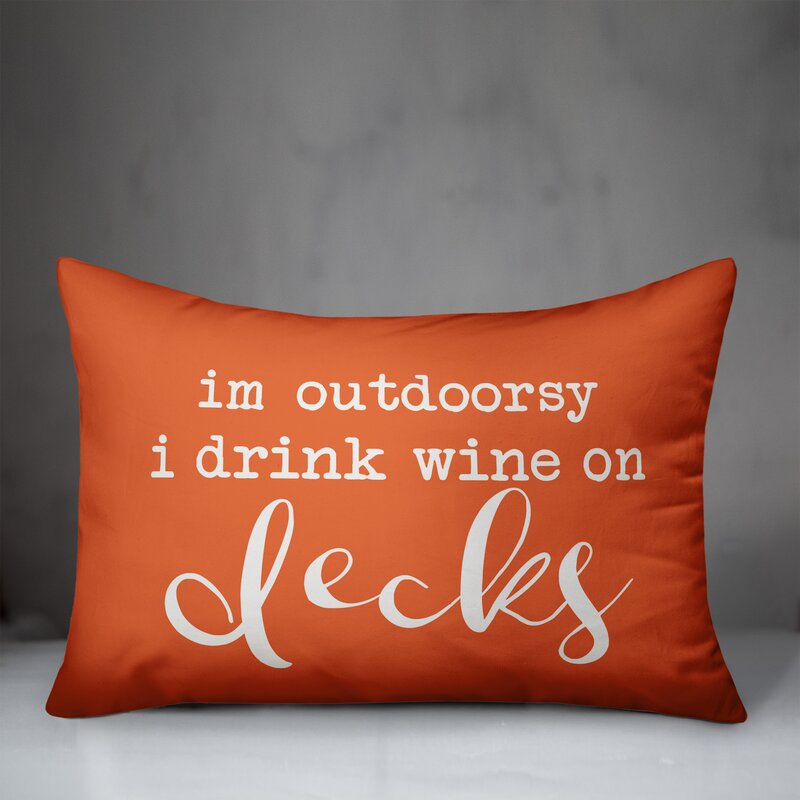 Luker Drink Wine on Decks Outdoor Rectangular Pillow Cover & Insert 7642