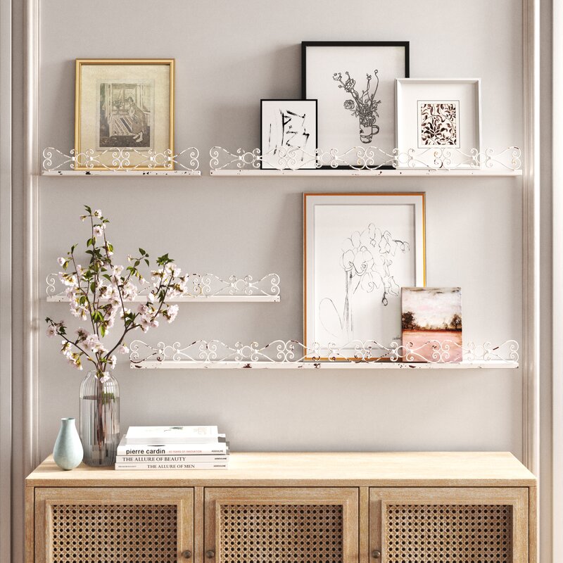 Luna Iron Ledges 4 Piece Floating Shelf Set 4762RR