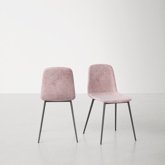 33'' H x 17.5'' W x 21'' D Lunar Velvet Side Chair (Set of 2)