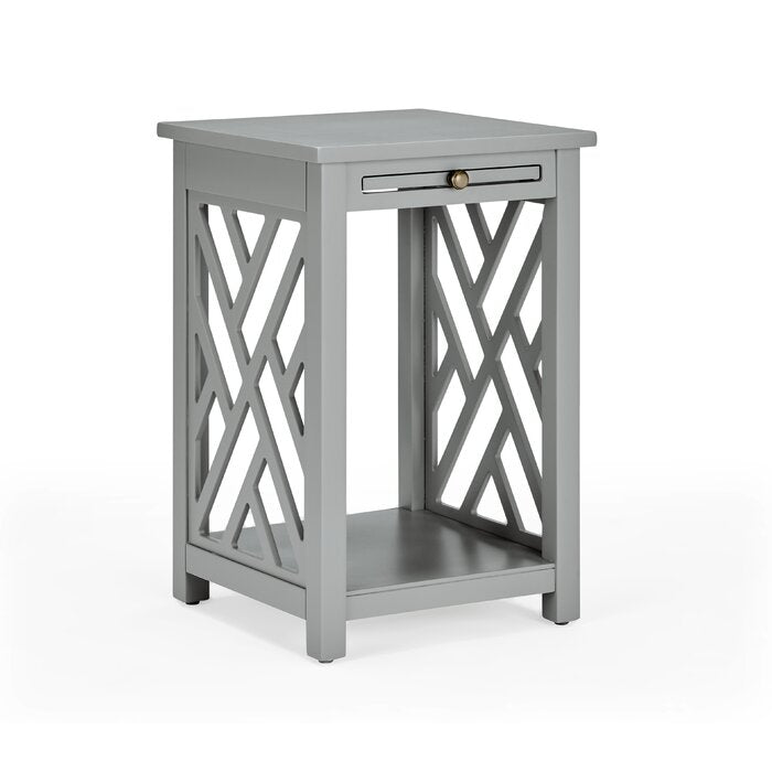 Lund Tall Solid Wood End Table