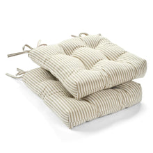 Load image into Gallery viewer, Farmhouse Ticking Stripe Yarn Dyed Chair Pad 2-Pack
