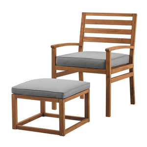 Lyall Patio Chair with Cushions and Ottoman, #6349