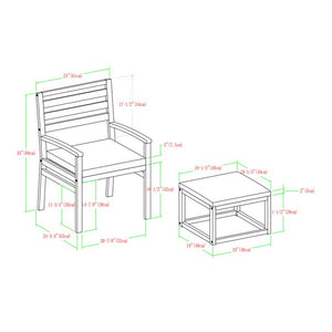 Lyall Patio Chair with Cushions and Ottoman, #6349