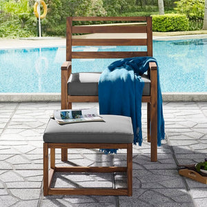 Lyall Patio Chair with Cushions and Ottoman, #6349
