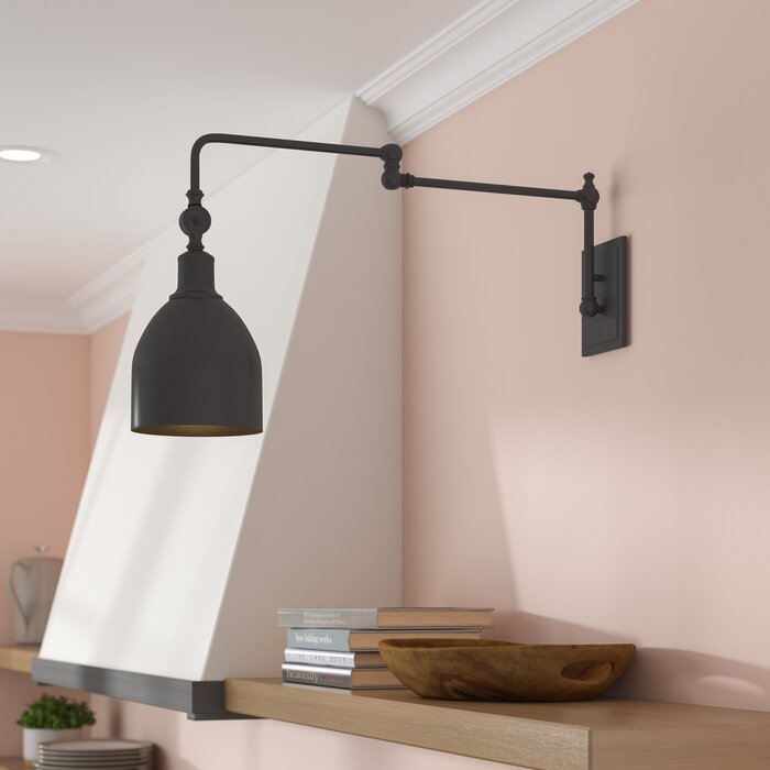 Oil Rubbed Bronze 1-Light Swing Arm Lamp #9338