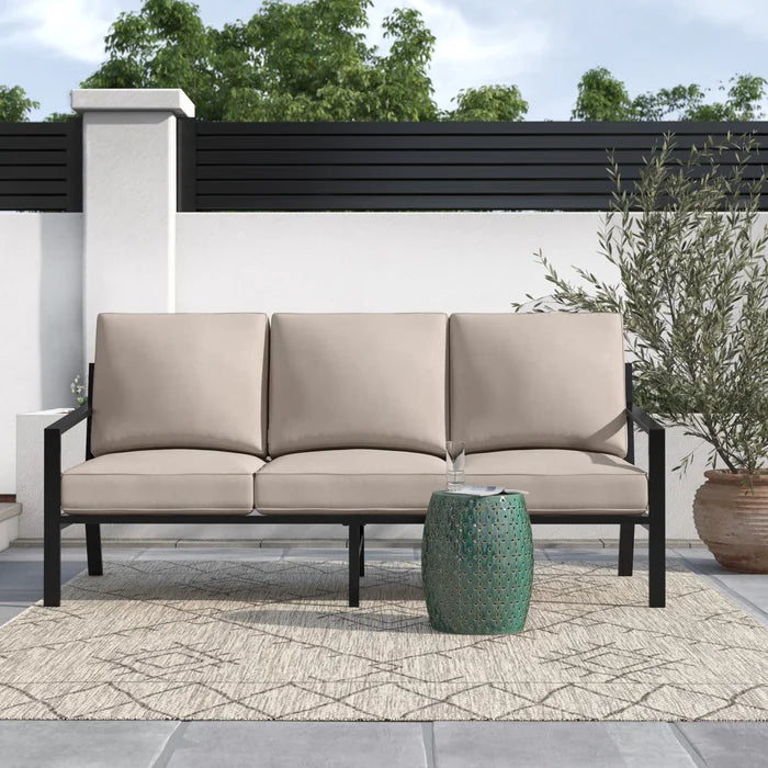Lynnford 77.25'' Wide Outdoor Patio Sofa with Cushions
