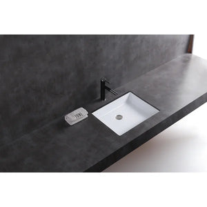 19.5 Inch Rectangle Undermount Bathroom Sink , Ceramic Lavatory Vanity Sink ,Under Counter Vessel Sink ,White