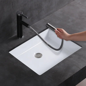 19.5 Inch Rectangle Undermount Bathroom Sink , Ceramic Lavatory Vanity Sink ,Under Counter Vessel Sink ,White
