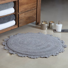 Load image into Gallery viewer, Winchester Crochet Border Bath Mat - Grey
