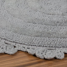 Load image into Gallery viewer, Winchester Crochet Border Bath Mat - Grey
