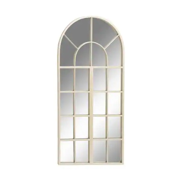 48 in. x 24 in. Silver Metal Traditional Arch Wall Mirror