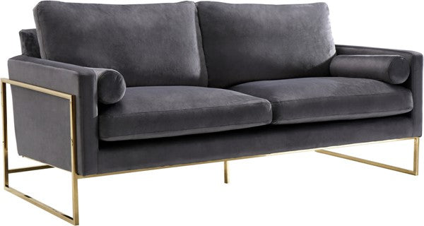 Meridian Furniture Mila Grey Velvet Sofa