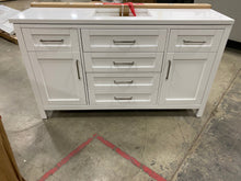 Load image into Gallery viewer, Tahoe II 60 in. W Bath Vanity in White with Cultured Marble Vanity Top in White with White Basin and Power Bar 7032RR-OB
