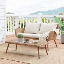 Load image into Gallery viewer, Macgregor Outdoor 2 Piece Seating Group with Cushions Natural Wood/Beige 608CDR

