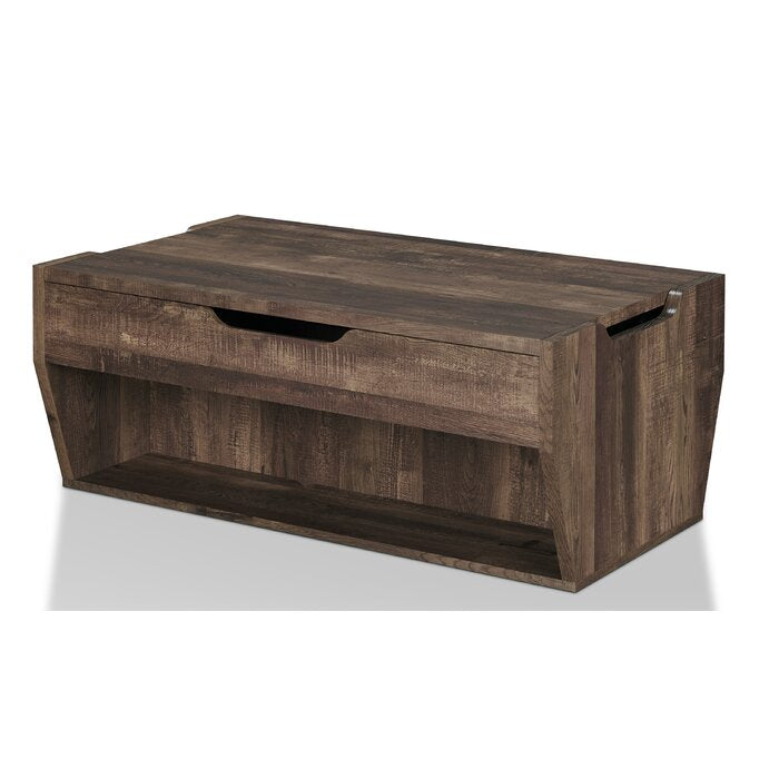 Macsen Lift Top Floor Shelf Coffee Table with Storage, Color Reclaime