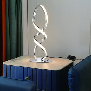 Macy-Rose Spiral Led Table Lamp, Curved Led Desk Lamp, Contemporary Minimalist Lighting Design, Warm White Light, Dimmable