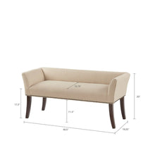 Load image into Gallery viewer, Madison Park Antonio Cream Upholstered Accent Bench
