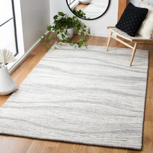 Load image into Gallery viewer, Madisyn Abstract Handmade Tufted Wool Area Rug in Gray/Ivory, Rectangle 5&#39; x 8&#39;
