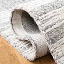 Load image into Gallery viewer, Madisyn Abstract Handmade Tufted Wool Area Rug in Gray/Ivory, Rectangle 5&#39; x 8&#39;
