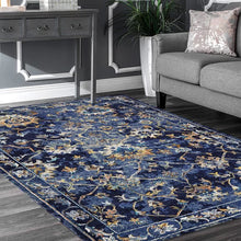 Load image into Gallery viewer, Madrid Power Loom Performance Blue Rug 5 x 8
