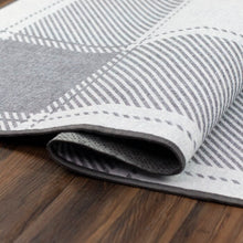 Load image into Gallery viewer, Runner 2&#39;6&quot; x 7&#39; Maffei Plaid Flatweave Brown/Ivory Area Rug
