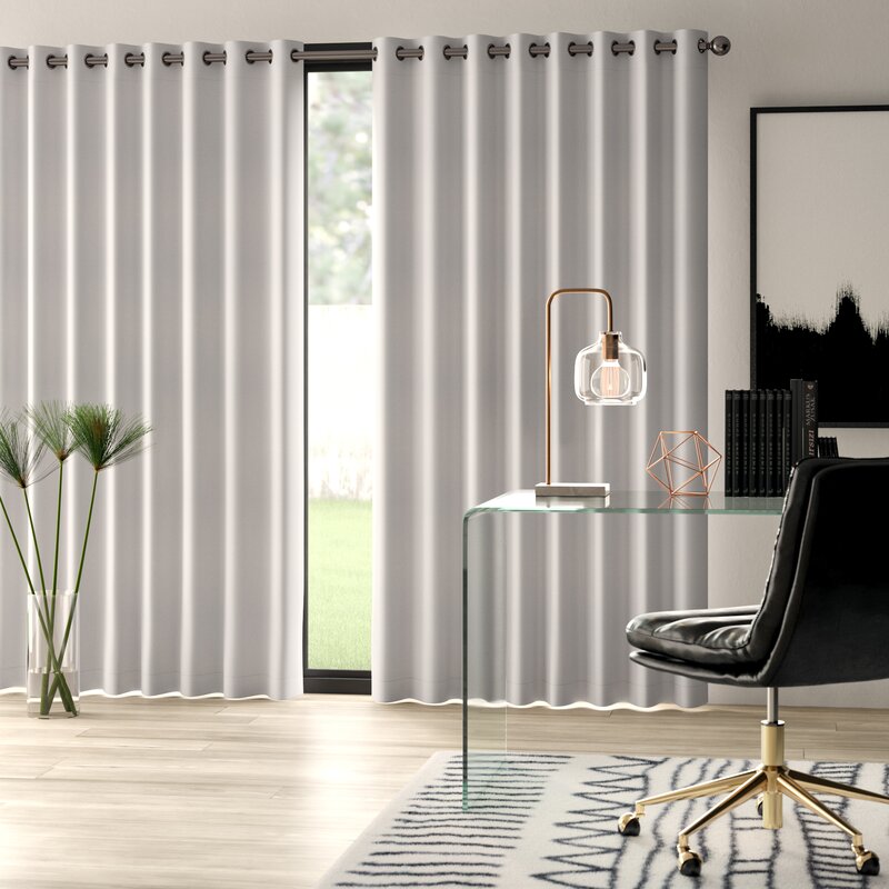 Magee Sateen Twill Solid Room Darkening Thermal Grommet Single Curtain Panel 324TR