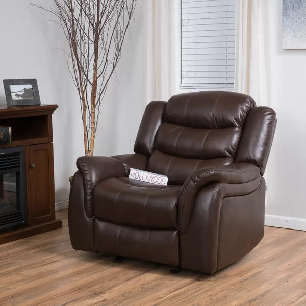 Mager 42.52'' Wide Faux Leather Manual Glider Club Recliner