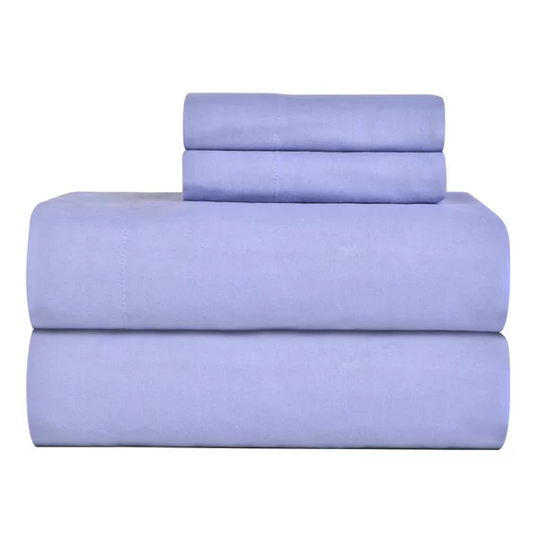 Twin Blue Maggie 100% Cotton Flannel Sheet Set, 2 twin sheet