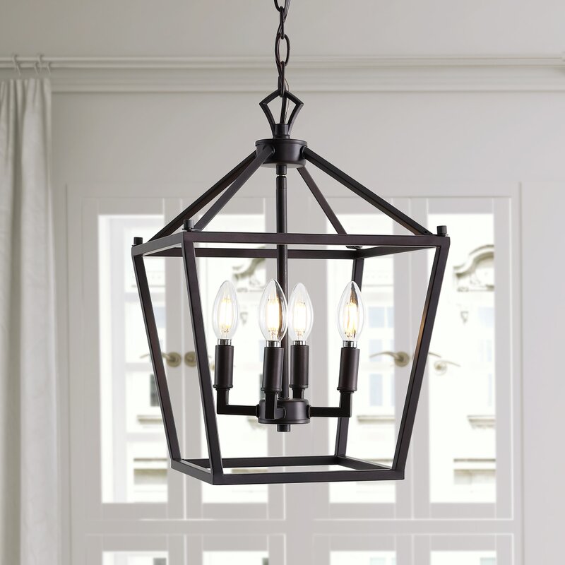 Maggiemae 4 - Light Lantern Geometric Chandelier 7693