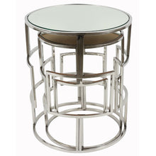 Load image into Gallery viewer, Magness Stainless Steel Mirrored 2 Piece Nesting Tables #1303HW
