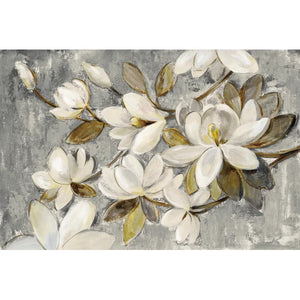 24" H x 36" W x 1.25" D Magnolia Simplicity Neutral Gray by Silvia Vassileva - Print