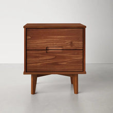 Load image into Gallery viewer, Walnut Mags 21.94&#39;&#39; Tall 2 - Drawer Solid Wood Nightstand

