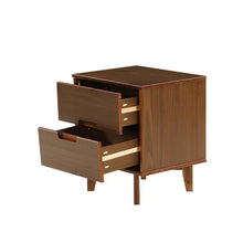 Load image into Gallery viewer, Walnut Mags 21.94&#39;&#39; Tall 2 - Drawer Solid Wood Nightstand
