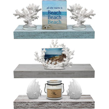 Load image into Gallery viewer, Blue/Gray/White Maguire 3 Piece Floating Shelf OG492 (2 boxes)
